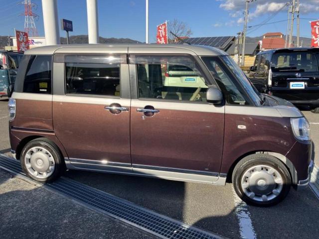 ムーヴキャンバス ＧメイクアップＳＡ３　新品タイヤ／保証書／スマートアシスト（トヨタ・ダイハツ）／両側電動スライドドア／車線逸脱防止支援システム／ヘッドランプ　ＬＥＤ／ＥＴＣ／ＥＢＤ付ＡＢＳ／横滑り防止装置／アイドリングストップ（2枚目）