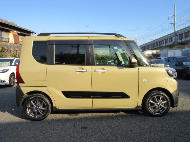 タント ファンクロス 社外ナビ・両側パワスラ・禁煙車・衝突軽減ブレーキ・ルーフレール・前席シートヒーター・リアサンシェード・シートバックテーブル・オートホールド・前後席USB端子・純正マット(4枚目)