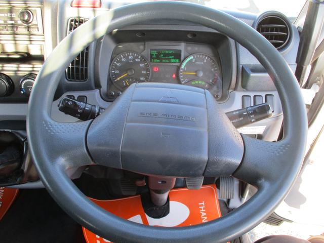 キャンター ３トン　強化ダンプ　全低床　５ＭＴ　コボレーン　ピン加工　あゆみ掛け　ロープフック　メッキパーツ　左電格ミラー　新明和ＤＲ２－１００１ＳＹ　　３トンダンプ　３トン車　２トンベース　ダンプ　新明和ダンプ　新明和　２トン　ダンプ（29枚目）