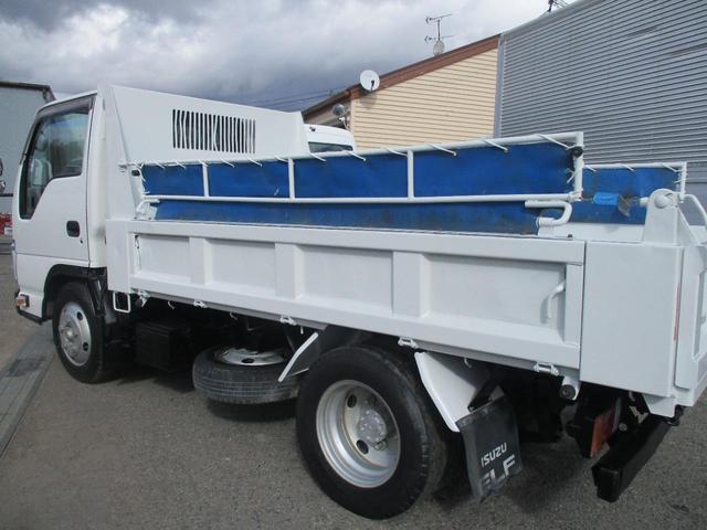 エルフトラック ３トン　強化ダンプ　極東製　全低床　６速ＭＴ　コボレーン　荷寸３０４－１５９－３７　ピン加工１箇所　あゆみ掛け４ヶ所　ＥＴＣ　１５０馬力　４ナンバー　ピン　ＡＢＳ　ＡＳＲ　ＥＣＯＮＯ　コボレーンシート　坂道発進補助装置　ターボ　ＤＤ０２－３１　４ＪＪ１（13枚目）