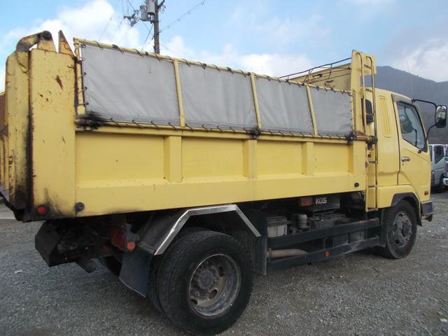 ファイター ７．２トン　増トン　新明和　ダンプ　船底仕様　電動コボレーン　成約時単色外装塗装！　ベッド　１方開　ピン加工１箇所　ＥＴＣ　国産エンジン　舟形ダンプ　エア抜けなし　左電格ミラー　ターボなし　荷寸（船底）３４１－１９０－５６　坂道発進補助装置　ユーザー買取　架装（16枚目）
