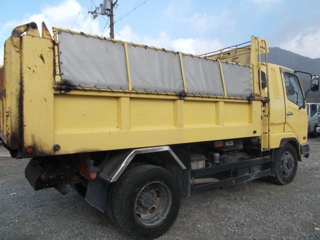 ファイター ７．２トン　増トン　新明和　ダンプ　船底仕様　電動コボレーン　成約時単色外装塗装！　ベッド　１方開　ピン加工１箇所　ＥＴＣ　国産エンジン　舟形ダンプ　エア抜けなし　左電格ミラー　ターボなし　荷寸（船底）３４１－１９０－５６　坂道発進補助装置　ユーザー買取　架装（17枚目）