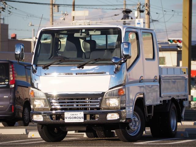 キャンター Ｗキャブ　パワーゲート　パワーゲート　昇降荷重６００ｋｇ　積載１２５０ｋｇ　４ＷＤ　ＡＴ　後輪Ｗタイヤ　新品メッキパーツ　ドラレコ　デジタコ　荷台内寸長さ２０３ｃｍ幅１６１ｃｍ高さ５３ｃｍ　ゲート幅１４２ｃｍ　長さ５８ｃｍ（3枚目）