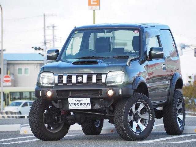 ジムニー ランドベンチャー リフトアップ オーバーフェンダー 16AW グッドリッチT/Aタイヤ 社外前後バンパー/ヘッドライト LEDテール ナビ 地デジ DVD/CD/BT ETC シートヒーター HID キーレス(3枚目)