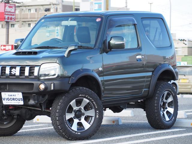 ジムニー ランドベンチャー リフトアップ オーバーフェンダー 16AW グッドリッチT/Aタイヤ 社外前後バンパー/ヘッドライト LEDテール ナビ 地デジ DVD/CD/BT ETC シートヒーター HID キーレス(5枚目)