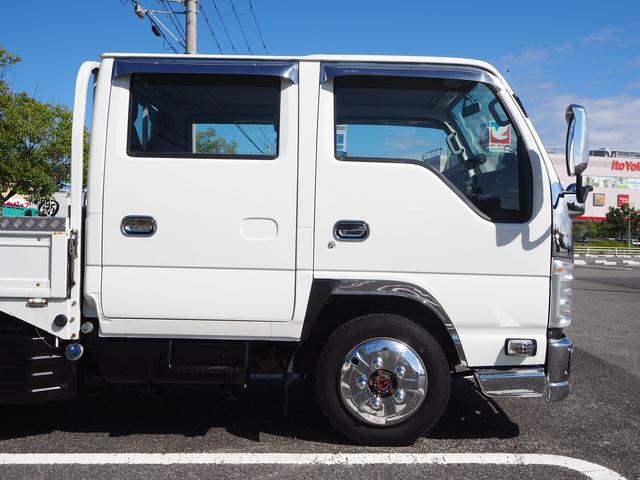 エルフトラック Wキャブフルフラットロー 4WD 最積1500kg メッキパーツ アオリ縞板 後輪Wタイヤ ハンドル/シートカバ- ETC ドラレコ サイドマーカー キーレス 荷台内寸207cm×161cm×36cm(54枚目)