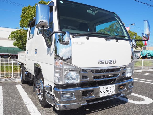 エルフトラック Wキャブフルフラットロー 4WD 最積1500kg メッキパーツ アオリ縞板 後輪Wタイヤ ハンドル/シートカバ- ETC ドラレコ サイドマーカー キーレス 荷台内寸207cm×161cm×36cm(57枚目)