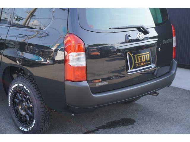 プロボックス F カスタムギアリフトアップDynastyGROUNDバンパーLEDヘッドライトラプター塗装DピラースピーカキットCFマットコーデュロイバケットシートカバー助手席テーブル地ナビピアノブラックインテリア(28枚目)