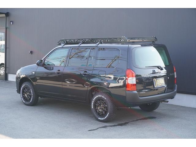 プロボックス F カスタムギアリフトアップDynastyGROUNDバンパーLEDヘッドライトラプター塗装DピラースピーカキットCFマットコーデュロイバケットシートカバー助手席テーブル地ナビピアノブラックインテリア(29枚目)