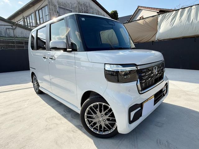 Ｎ－ＢＯＸカスタム ターボ　社外ＤＡ　Ｂカメラ　ＥＴＣ　両側パワスラ　ハーフレザー　シートヒーター　ホンダセンシング　ソナーＦＲ　ワンオーナー　禁煙　フルＬＥＤランプ　１５ＡＷ　革巻きハンドル　パドルシフト　ＴＦＴ液晶メーター（2枚目）