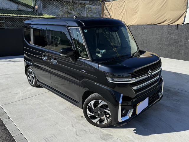 スペーシアカスタム ハイブリッドＸＳターボ　全方位モニター付メモリーナビ　スズキコネクト　ＴＶ　シートヒーター　ステアヒーター　ミラー型ドラレコ　ＥＴＣ　ＨＵＤ　両側パワスラ　セーフティサポート　フルＬＥＤランプ　革巻きハンドル　パドルシフト（2枚目）