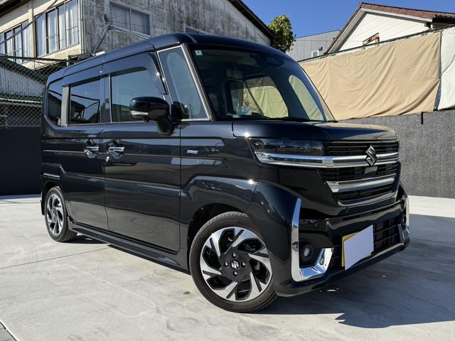 スペーシアカスタム ハイブリッドＸＳターボ　全方位モニター付メモリーナビ　スズキコネクト　ＴＶ　シートヒーター　ステアヒーター　ミラー型ドラレコ　ＥＴＣ　ＨＵＤ　両側パワスラ　セーフティサポート　フルＬＥＤランプ　革巻きハンドル　パドルシフト（4枚目）