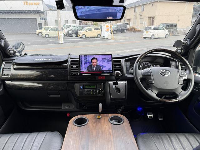 ハイエースバン スーパーＧＬ　ダークプライムＩＩ　モデリスタエアロＦＳＲ　ＴＲＤ１５インチＡＷ　１０型フローティングナビＴＶ　両側パワスラ　デジタルミラー　Ｂカメラ　ＥＴＣ　ＬＥＤランプ　ソナー　ハーフレザー　セーフティセンス　ＡＣ１００Ｖ電源（4枚目）