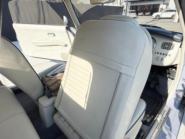 フィガロ ベースグレード R6年同色オールペン R6年幌張替 R6年タイミングベルト交換 内張り張替え済 シート張替済 トリム インパネ張替え済 コーテング施工 キーレス スペアキー ETC 純正OPバイザー禁煙車(56枚目)