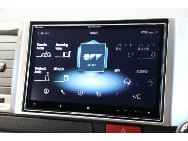 ハイエースバン スーパーGL ダークプライムII バッドフェイスボンネット TRDデイライト付きフロントスポイラー TRDマッドフラップ FLEXオーバーフェンダー RAYS 16インチAW TOYOオープンカントリー アルパインBIGXナビ(17枚目)