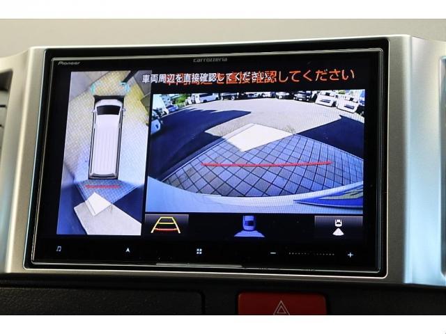 ハイエースバン スーパーGL ダークプライムII バッドフェイスボンネット TRDデイライト付きフロントスポイラー TRDマッドフラップ FLEXオーバーフェンダー RAYS 16インチAW TOYOオープンカントリー アルパインBIGXナビ(18枚目)