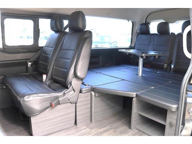 ハイエースワゴン ＧＬ　ロング　フロントスポイラーオーバーフェンダー　Ｄｅｌｆ０６　１８インチＡＷＴＯＹＯタイヤ１８インチＦＬＥＸアルティメットＬＥＤテールランプ純正７インチＳＤナビゲーション純正１０．２インチフリップダウンモニター（2枚目）