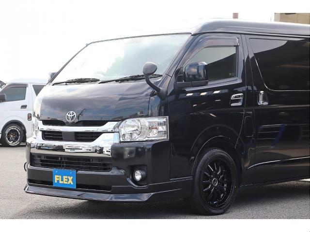 ハイエースワゴン ＧＬ　ロング　フロントスポイラーオーバーフェンダー　Ｄｅｌｆ０６　１８インチＡＷＴＯＹＯタイヤ１８インチＦＬＥＸアルティメットＬＥＤテールランプ純正７インチＳＤナビゲーション純正１０．２インチフリップダウンモニター（7枚目）