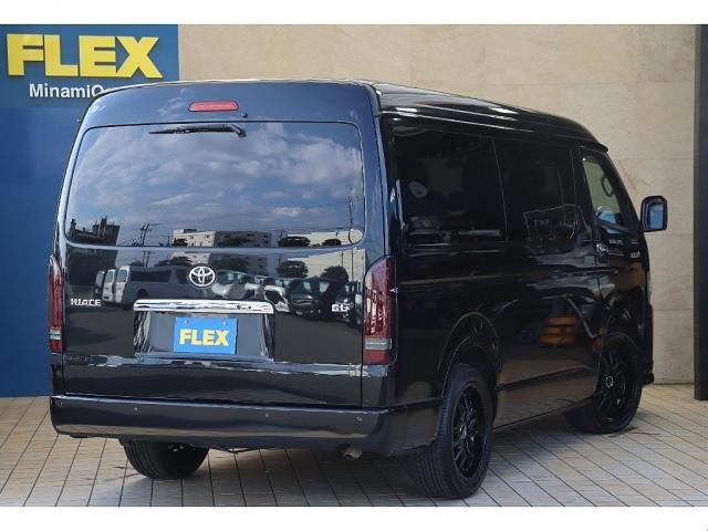ハイエースワゴン ＧＬ　ロング　フロントスポイラーオーバーフェンダー　Ｄｅｌｆ０６　１８インチＡＷＴＯＹＯタイヤ１８インチＦＬＥＸアルティメットＬＥＤテールランプ純正７インチＳＤナビゲーション純正１０．２インチフリップダウンモニター（10枚目）