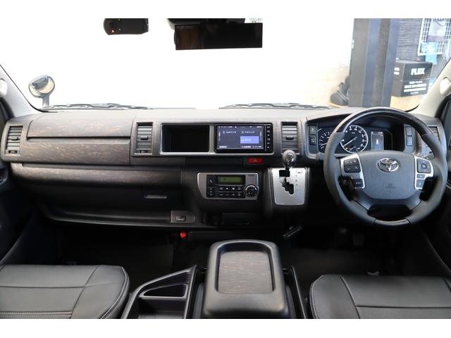 ハイエースワゴン ＧＬ　ロング　フロントスポイラーオーバーフェンダー　Ｄｅｌｆ０６　１８インチＡＷＴＯＹＯタイヤ１８インチＦＬＥＸアルティメットＬＥＤテールランプ純正７インチＳＤナビゲーション純正１０．２インチフリップダウンモニター（27枚目）