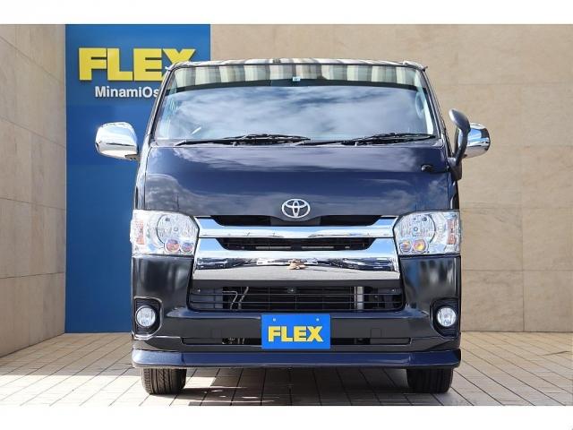 ハイエースバン ロングスーパーGL 新品FLEX Delfinoフロントスポイラー 新品FLEX Delfinoオーバーフェンダー 1.5インチローダウン ダイナスティ17インチAW 415COBRAプレステージLEDテールランプ(6枚目)