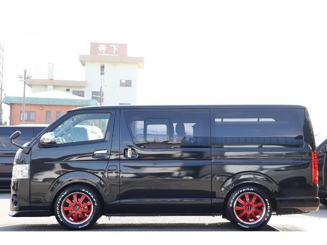 ハイエースバン ロングスーパーGL 新品FLEX Delfinoフロントスポイラー 新品FLEX Delfinoオーバーフェンダー 1.5インチローダウン ダイナスティ17インチAW 415COBRAプレステージLEDテールランプ(9枚目)