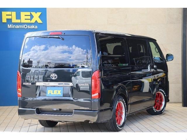 ハイエースバン ロングスーパーGL 新品FLEX Delfinoフロントスポイラー 新品FLEX Delfinoオーバーフェンダー 1.5インチローダウン ダイナスティ17インチAW 415COBRAプレステージLEDテールランプ(10枚目)