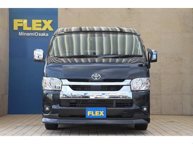 ハイエースワゴン ＧＬ　ロング　アレンジＡＳ　ＦＬＥＸ　Ｄｅｌｆｉｎｏフロントスポイラー　ＦＬＥＸ　Ｄｅｌｆｉｎｏオーバーフェンダー　ＦＬＥＸ　Ｄｅｌｆ０２　１７インチＡＷ　２インチローダウン　ＦＬＥＸ　レザー調シートカバー（6枚目）