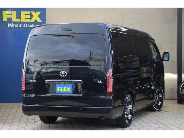 ハイエースワゴン ＧＬ　ロング　アレンジＡＳ　ＦＬＥＸ　Ｄｅｌｆｉｎｏフロントスポイラー　ＦＬＥＸ　Ｄｅｌｆｉｎｏオーバーフェンダー　ＦＬＥＸ　Ｄｅｌｆ０２　１７インチＡＷ　２インチローダウン　ＦＬＥＸ　レザー調シートカバー（10枚目）