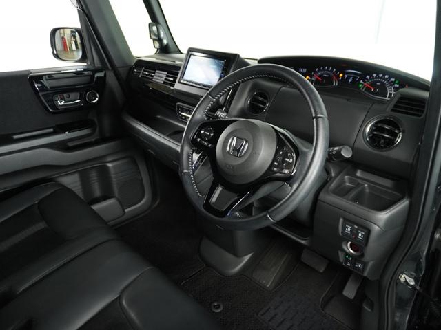 N-BOXカスタム Lターボ いまコレ+新品フロアマット 2年保証 ワンオ-ナ- 両側電動ドア ナビ バックカメラ ETC ミッドナイトブルービームメタリック シートヒーター ハーフレザー ターボカスタム Bluetooth接続(22枚目)