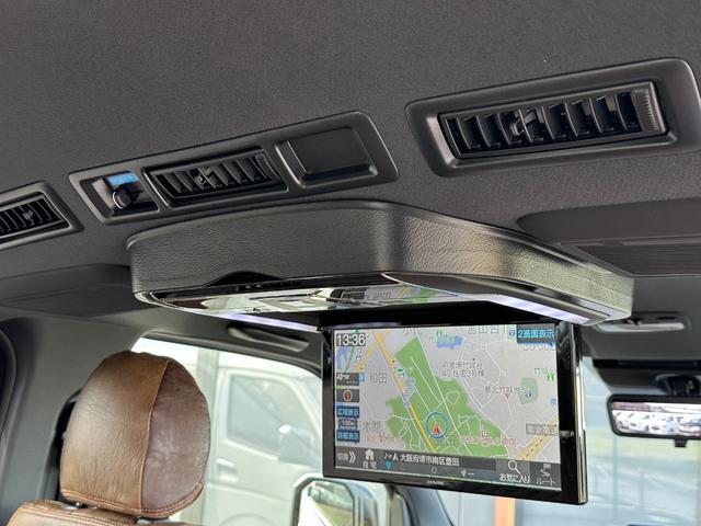 ハイエースバン スーパーＧＬ　ダークプライムＩＩ　ＢＵＡＮＪＡＰＡＮデモカー／ブラウンアンティーク仕様／ローダウン／ベッドキット／アルパインＢＩＧＸフローティングナビ／アルパイン１２．８型フリップダウンモニター（52枚目）