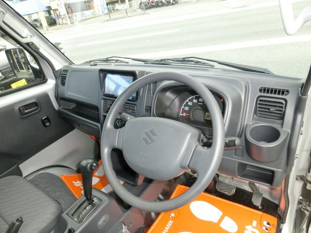 スーパーキャリイ Ｘ　全国保証令和９年１月迄　禁煙車　デュアルブレーキサポート新名神対応Ｂｌｕｅｔｏｏｔｈ対応フルセグナビ　ＥＴＣ　切り替４駆　オートマ　猪狩バンパー　ジオランダブロックタイヤ　　作業灯（10枚目）