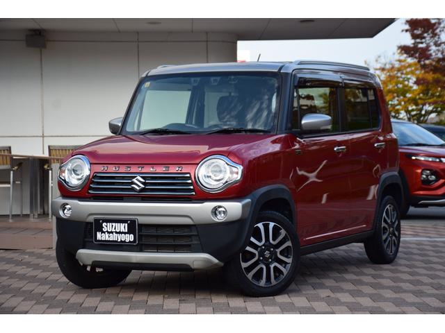 ハスラー ＪスタイルＩＩＩ　社外地デジナビ／スズキセーフティ／純正１５インチアルミホイール／キセノンヘッドライト／ＬＥＤフォグランプ／ＥＴＣ／ドライブレコーダー／前席シートヒーター／本革巻きステアリング／ハーフレザーシート／（5枚目）