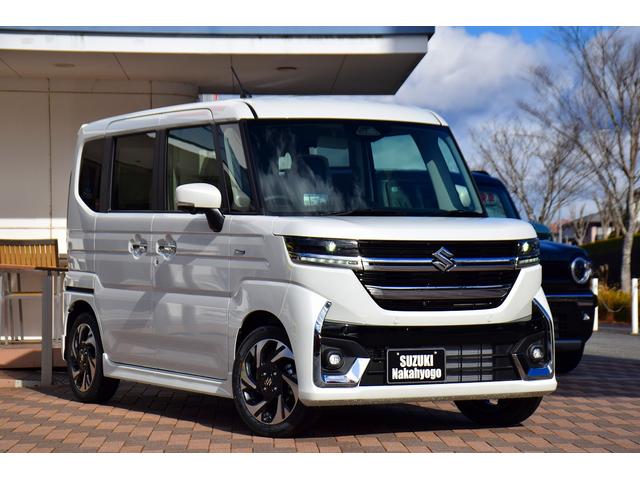 スペーシアカスタム ハイブリッドＸＳターボ　新車未登録　ターボ車　スズキセーフティ　全方位カメラ　９インチメーカーナビ　スズキコネクト　サーキュレータ　両側電動ドア　前席シートヒーター　ステアヒーター　ＬＥＤライト　フォグライト　純正アルミ（10枚目）