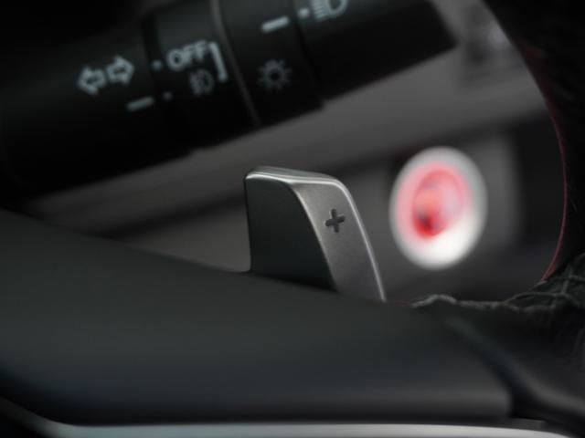 �������Z���N�^�[���X�e�A�����O�z�C�[���̍��E�Ɏ��t����ꂽ�Q�̃p�h���X�C�b�`�Ō����̋����𒲐��B�����́u�|�v�𑀍삷��ƌ����������A�E���́u�{�v�𑀍삷��ƌ������キ���邱�Ƃ��ł��܂��B