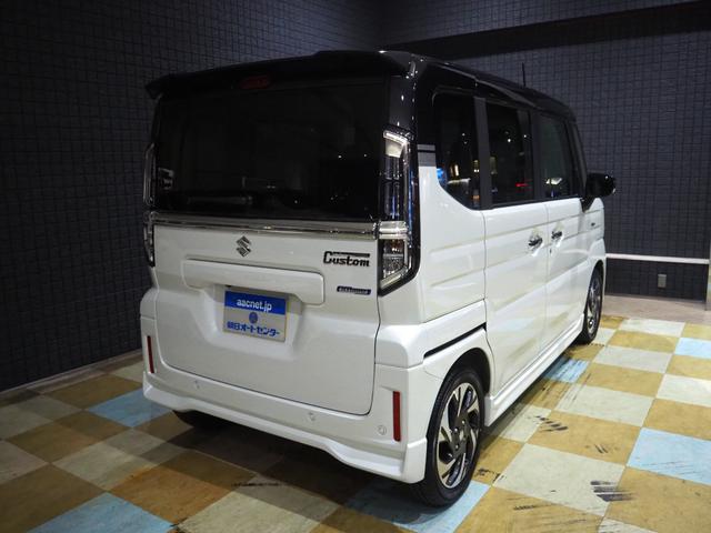 スペーシアカスタム ハイブリッドXSターボ ツートンカラー 純正9インチナビ 全方位モニター セーフティサポート シートヒーター ステリングヒーター 両側パワースライドドア 電動パーキングブレーキ パドルシフト(11枚目)
