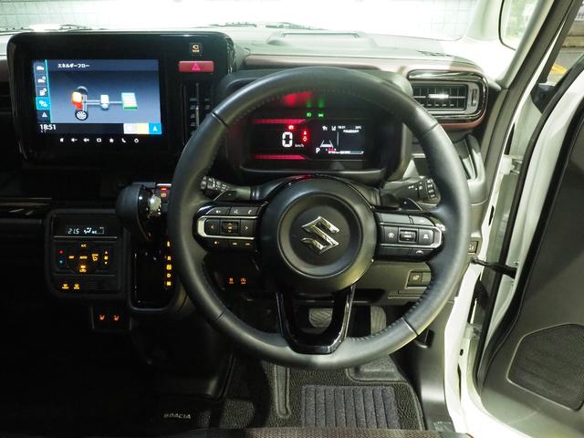 スペーシアカスタム ハイブリッドXSターボ ツートンカラー 純正9インチナビ 全方位モニター セーフティサポート シートヒーター ステリングヒーター 両側パワースライドドア 電動パーキングブレーキ パドルシフト(17枚目)