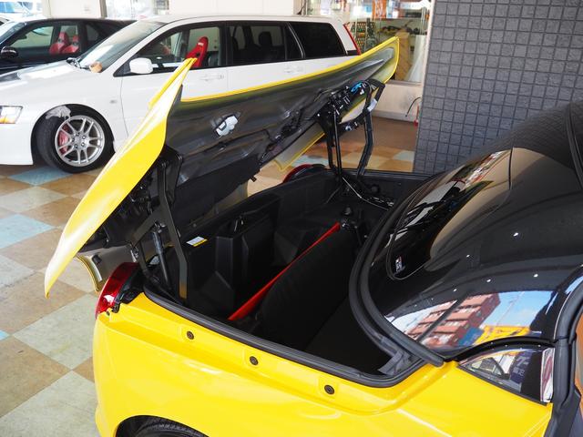 コペン セロ 5速MT 純正フロントロアスカート GRサイドスカート D SPORTフロントグリル RGスポイラー WORKエモーション RS11 16インチAW フジツボマフラー タナベフロアブレース(15枚目)