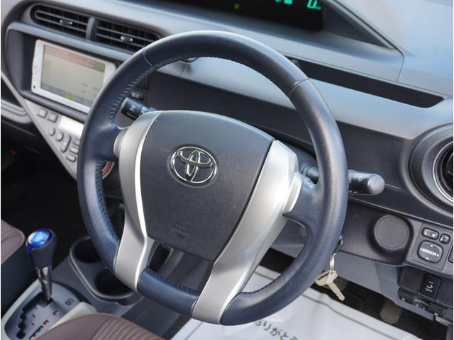 アクア G ナビ/フルセグTV/ETC/キーレス/アイドリングストップ/ヘッドライトレベライザー/オートエアコン/電動格納式ミラー/横滑り防止装置/エアコン/パワステ/パワーウインドウ/ドアバイザー/Pガラス(52枚目)