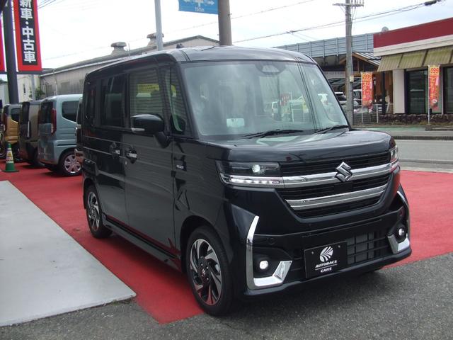 スペーシアカスタム ハイブリッドXS 届出済未使用車 両側パワースライドドア スズキセーフティーサポート ステアリングヒーター シートヒーター フルLEDヘッドライト(3枚目)