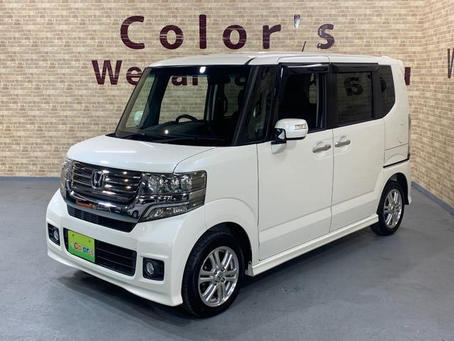 N-BOXカスタム G・Lパッケージ プッシュスタートエンジン クラリオンCDオーディオ ETC 左側パワースライドドア 純正HIDヘッドライト ステアリングスイッチ オートライト フロントフォグランプ マット・バイザー(32枚目)