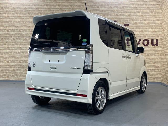 N-BOXカスタム G・Lパッケージ プッシュスタートエンジン クラリオンCDオーディオ ETC 左側パワースライドドア 純正HIDヘッドライト ステアリングスイッチ オートライト フロントフォグランプ マット・バイザー(37枚目)