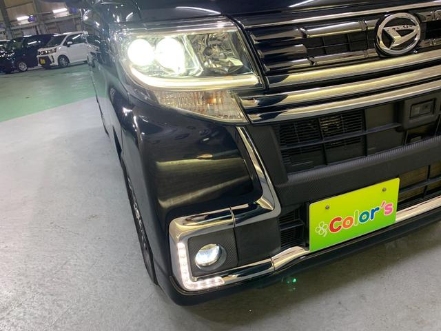 タント カスタムRS トップエディションSAII 純正SDナビ フルセグTV バックカメラ ETC 両側パワースライドドア 革巻きステアリング ステアリングスイッチ オートライト ハーフレザーシート リアロールサンシェード フロントイルミネーション(36枚目)