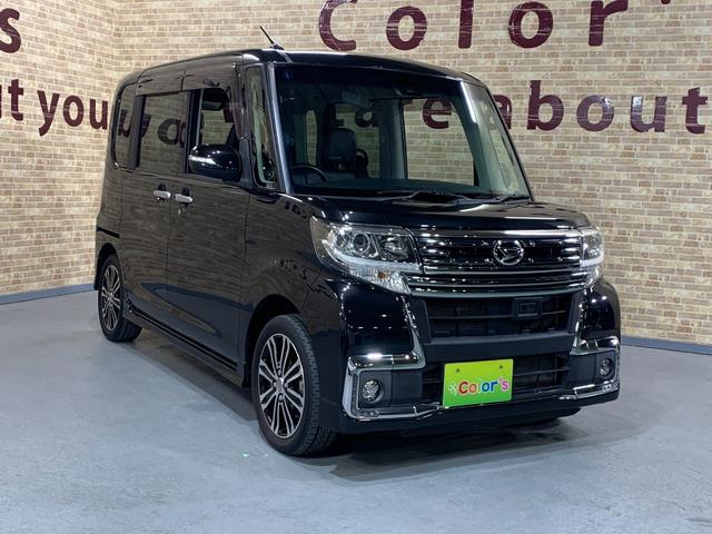 タント カスタムRS トップエディションSAII 純正SDナビ フルセグTV バックカメラ ETC 両側パワースライドドア 革巻きステアリング ステアリングスイッチ オートライト ハーフレザーシート リアロールサンシェード フロントイルミネーション(43枚目)