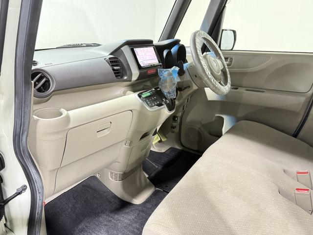 N-BOX G・Lパッケージ 保証付き 修復歴無 ETC PSD フルセグナビTV DVD CD ESC Pスタート アイドリングストップ ステリモ オートエアコン スマートキー 社外14インチAW 電動格納ミラー レベライザー(51枚目)