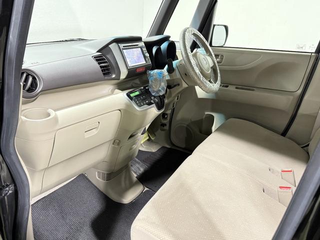 N-BOX G・Lパッケージ 保証付 修復歴無 ETC Bカメラ 両PSD ナビTV ESC Pスタート アイドリングストップ ステアリングスイッチ オートエアコン スマートキー モデューロ13インチAW 電格ミラー レベライザー(50枚目)