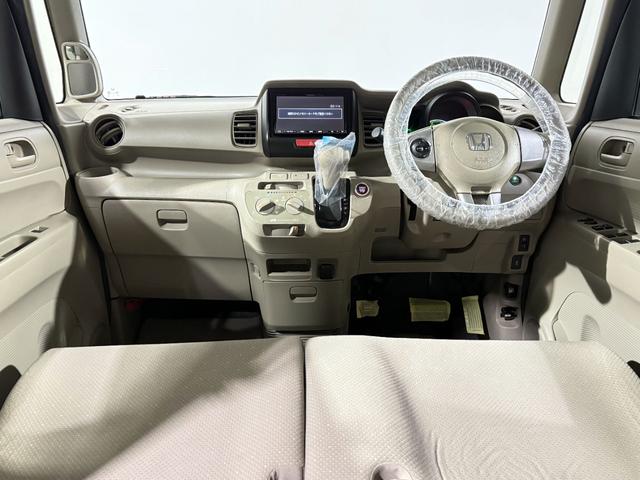 N-BOX G 保証付き 修復歴無 ETC フルセグナビTV DVD CD 横滑り防止 Pスタート アイドリングストップ スマートキー 電格ミラー レベライザー ベンチシート 両側スライド ナビ装着用スペシャルPKG(6枚目)
