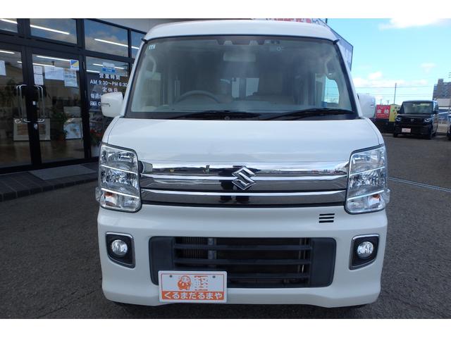 エブリイワゴン PZターボスペシャル 純正SDナビ Rカメラ 前後ドラレコ ETC シートカバー オーバーヘッドコンソール 衝突軽減ブレーキ 車線逸脱警報 横滑り防止装置 両側パワースライドドア 左側オートステップ フォグランプ(17枚目)