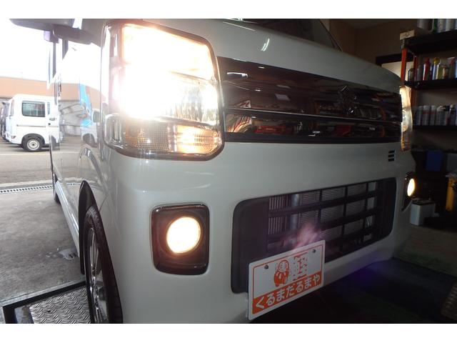 エブリイワゴン PZターボスペシャル 純正SDナビ Rカメラ 前後ドラレコ ETC シートカバー オーバーヘッドコンソール 衝突軽減ブレーキ 車線逸脱警報 横滑り防止装置 両側パワースライドドア 左側オートステップ フォグランプ(20枚目)