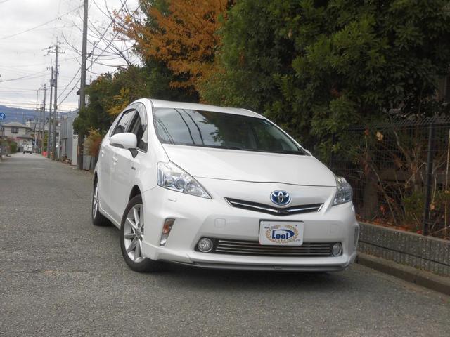 プリウスアルファ Ｓツーリングセレクション　アルパイン８インチナビ　地デジ　Ｂカメラ　Ｂｌｕｅｔｏｏｔｈ　モデリスタエアロ　マフラー　ＬＥＤ　スマートキー（3枚目）